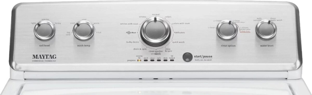 Maytag – 3.8 Cu. Ft. High Efficiency Top Load Washer with PowerWash Agitator – White - Image 14