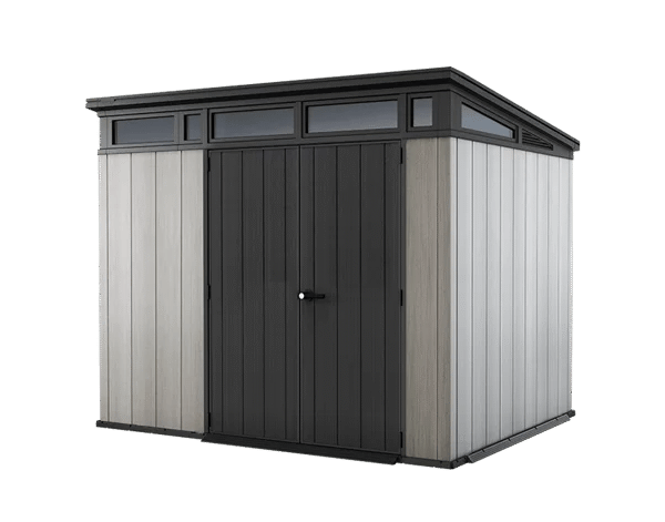 Keter Artisan 9×7 Foot Large Outdoor Shed with Floor with Modern Design for Patio Furniture